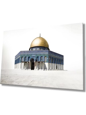 Kudüs Kubbetüs Sahra Dini Islami Cam Tablo Tablo Cam