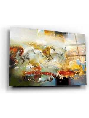 Atlar Cam Tablo 50 x 70  cm