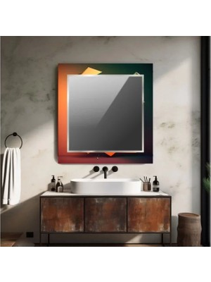 Marsilyan Dekorarif Desenli Kare Duvar Aynası 39