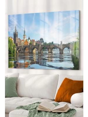 Regensburg Taş Köprü | Şehir Temalı Cam Tablo | 50 x 70  cm