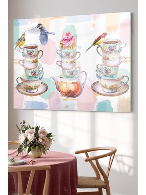 Çay Saati | Mutfak Temalı Cam Tablo | 50 x 70  cm