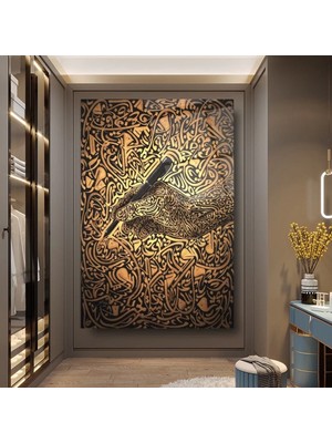 Altın Motif Cam Tablo