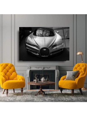 Bugatti Lüx Araba Cam Tablo