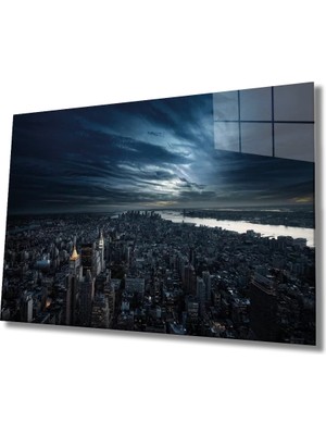 Marsilyan- New York Manzaralı Cam Tablo New York View