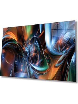 Marsilyan- Renkli Soyut Cam Tablo Ev ve Ofis Duvar Dekoru