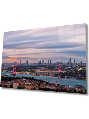 Istanbul Boğazı Manzara 4mm Dayanıklı Cam Tablo Temperli Cam