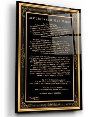 Marsilyan- Atatürk’ün Genliğe Hitabesi Cam Tablo