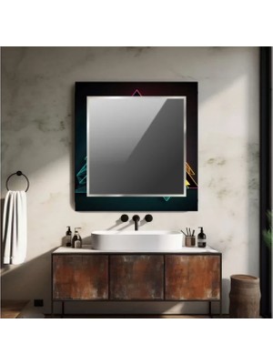 Dekorarif Desenli Kare Duvar Aynası 140