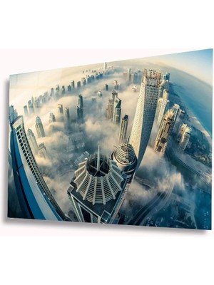 Marsilyan- Şehir Manzaralı Cam Tablo