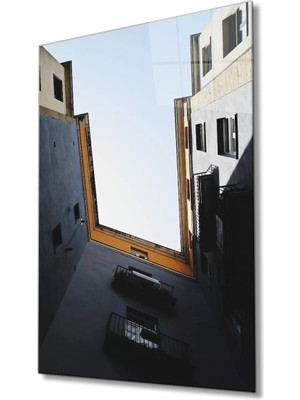 Marsilyan- Geometrik Balkonlu Bina  Cam Tablo