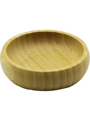 Tekli - Mini=8.5cm Ahşap Bambu Çerezlik - Lokumluk Kase (4887)