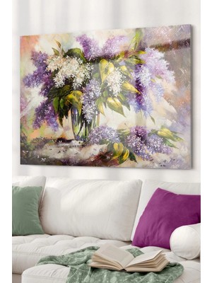 Marsilyan- Vazo ve Çiçek Temalı | Çiçek Temalı Cam Tablo | 50X70 cm