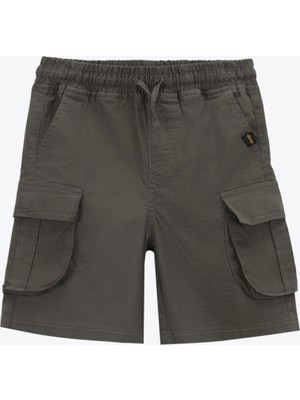 Jeep Lastikli Bel Relaxed Haki Erkek Çocuk Şort Düz Desenli Rahat Kesim Yazlık J5SB-SHT7898