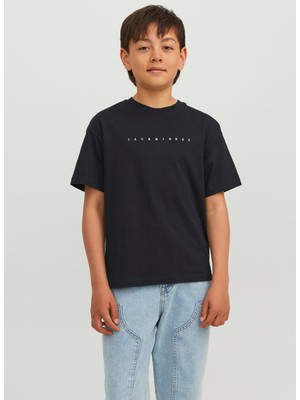 Jack & Jones Baskılı Siyah Erkek Çocuk T-Shirt 12237435