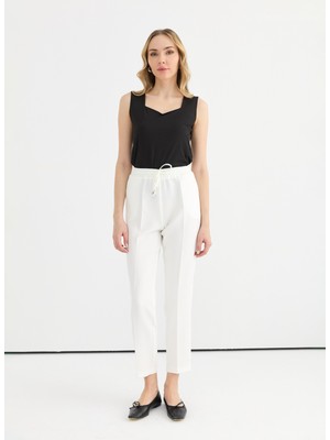 Selen Normal Bel Standart Ekru Kadın Pantolon 25YSL5347