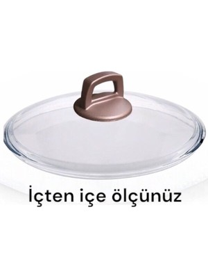 Karaca Rose Gold Kulp ve 28 cm  Cam Kapağı ile