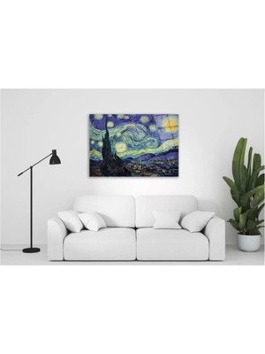 Marsilyan- Van Gogh Yıldızlı Gece Cam Tablo 3 50X70 cm