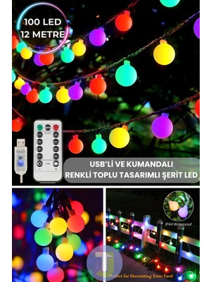 Technojet 100 Top Ledli Usbli Kumandalı 8 Modlu LED Işık Parti Süsleme Organizasyon RGB Çok Renkli Işık