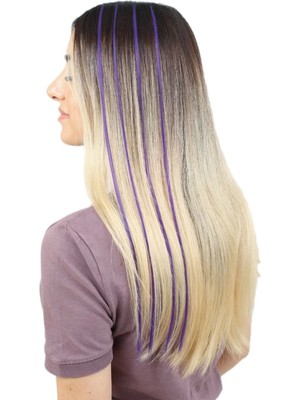 Narnuga Renkli Sentetik Boncuk Kaynaklık Saç + Takım Aparatı - Küllü Mor- 10 Adet