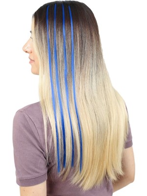 Narnuga Renkli Sentetik Boncuk Kaynaklık Saç + Takım Aparatı - Koyu Mavi - 10 Adet