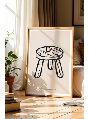 Artiera Rustik Sadelik – Ahşap Çerçeveli Minimalist Duvar Tablosu