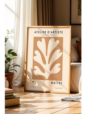 Artiera Matisse Sanatsal Kesitler Bohem Minimalist Ahşap Çerçeveli Duvar Tablosu