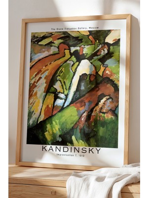 Artiera Wassily Kandinsky - Ekspresyonizm - Ahşap Çerçeveli Duvar tablosu