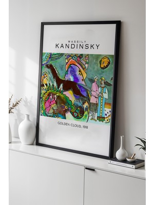 Artiera Wassily Kandinsky - Ekspresyonizm - Ahşap Çerçeveli Duvar tablosu