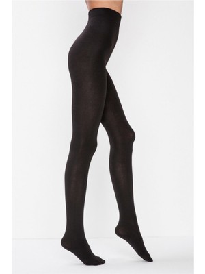 Penti Kadın Siyah Termal Yüksek Bel Siyah Külotlu Çorap