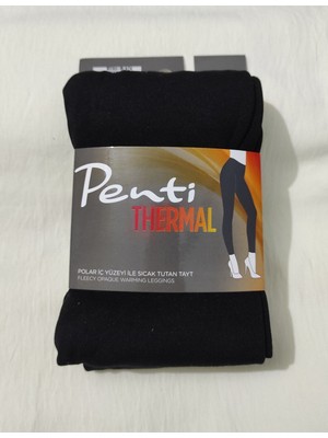 Kadın Penti Siyah Termal Tayt Polar İç Yüzeyi ile Sıcak Tutan Özellikler Sunar