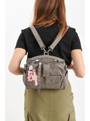 Y.s.deri Kadın Postacı Çanta 30*22 cm Vegan Deri Ister Sırt Ister Omuz Işıklı Aksesuar Çapraz Çanta