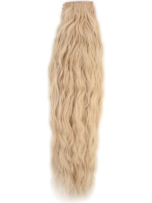 Fiber Sentetik Kabarık Dalgalı 8 Parça Çıt Çıt - Balköpüğü Beyaz Platin Röfleli