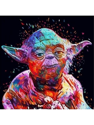 Kanvas Starwars Yoda Sayılarla Boyama Seti Kasnaklı