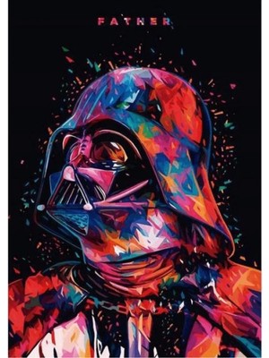 Kanvas Starwars Darth Vader Sayılarla Boyama Seti Kasnaklı