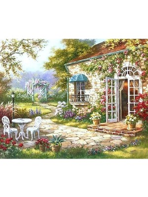 Kanvas Keyif Bahçesi Boyama  Seti Rulo