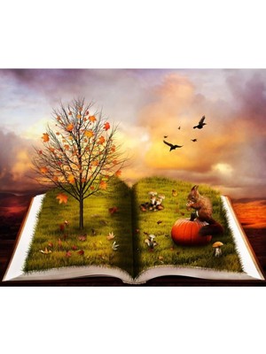 Kanvas Sonbahar Hikayesi Boyama  Seti Rulo