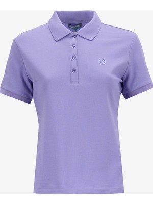 Discovery Expedition D5SL-TST3598 Lila Basic Düz Kadın Polo T-Shirt