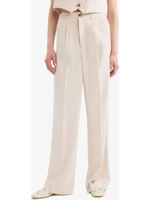 DeFacto Wide Leg Keten Karışımlı Palazzo Pantolon Yüksek Bel Geniş Bol Paça Pensli Cepli A1922AX25SM