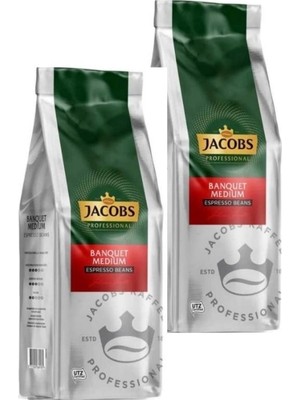 Jacobs Banquet Medium Espresso Beans Çekirdek Kahve 1 kg x 2'li