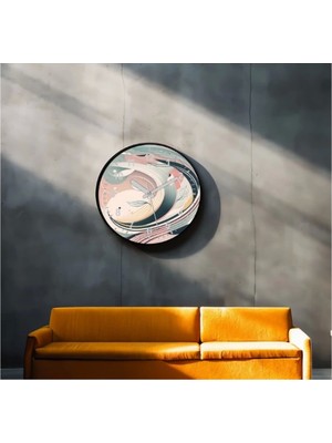 Dekoratif 3D Baskı Geometrik Desen Yuvarlak Duvar Saati -49
