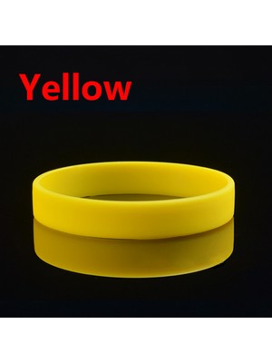 FuhaoshopC Sarı Silikon Bileklik Spor Bileziği Renkli Unisex Trendy Moda Takı (Yurt Dışından)