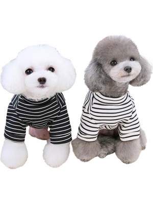 Glipet Panda Çizgili Köpek Kazağı Beyaz M