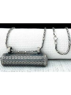 Büyük Boy 925 Ayar Gümüş Cevşen Muska Kabı Kolye