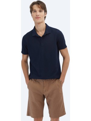 Kip Lacivert Desenli Polo Yaka T-Shirt