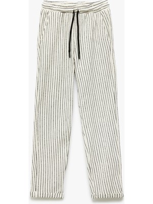 Koton Pamuklu Cep Detaylı Beli Bağlamalı Çizgili Eşofman Altı