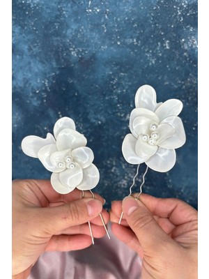 Tare Sedef Reçine 2 Li Saç ve Türban Gelin Aksesuarı