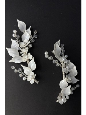 Mineli Sedef Reçine 2 Li Saç ve Türban Aksesuarı