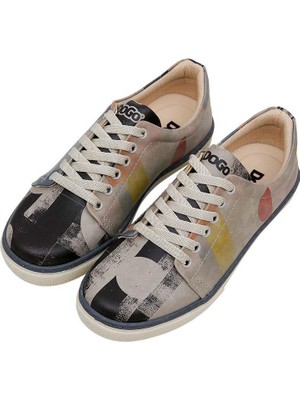 Kadın Vegan Deri Çok Renkli Sneakers - Geometric Shapes Tasarım