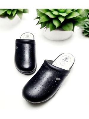 Gezer Unisex Siyah Sabo Terlik Konforlu Anatomik Taban ile Medikal Kullanım İçin Rahat