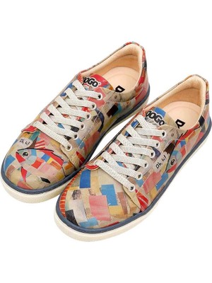 Kadın Vegan Deri Çok Renkli Sneakers - Hi Fish Tasarım